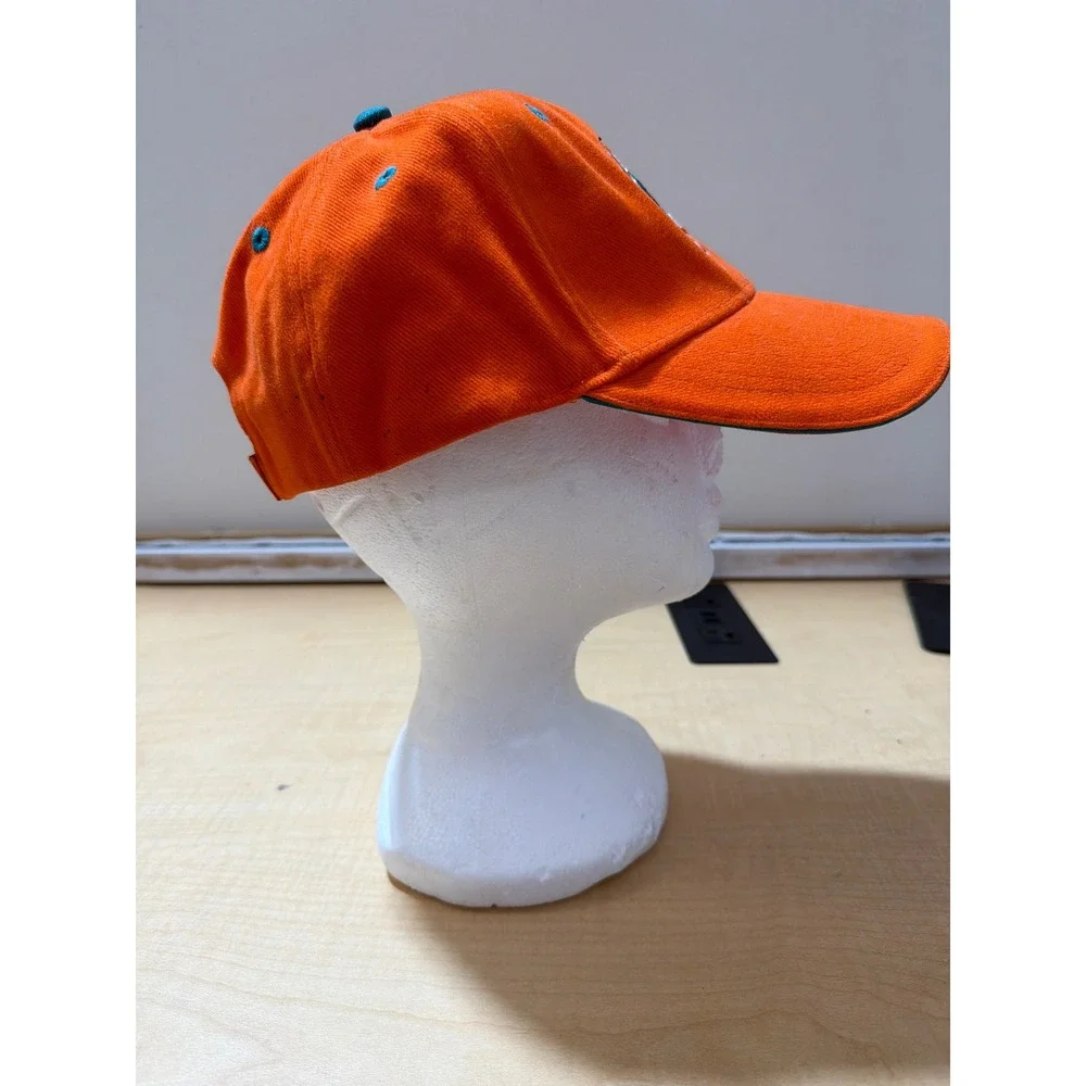 Miami Dolphins NFL Orange Adjustable Hat Baseball Cap Classic Logo Embroidered